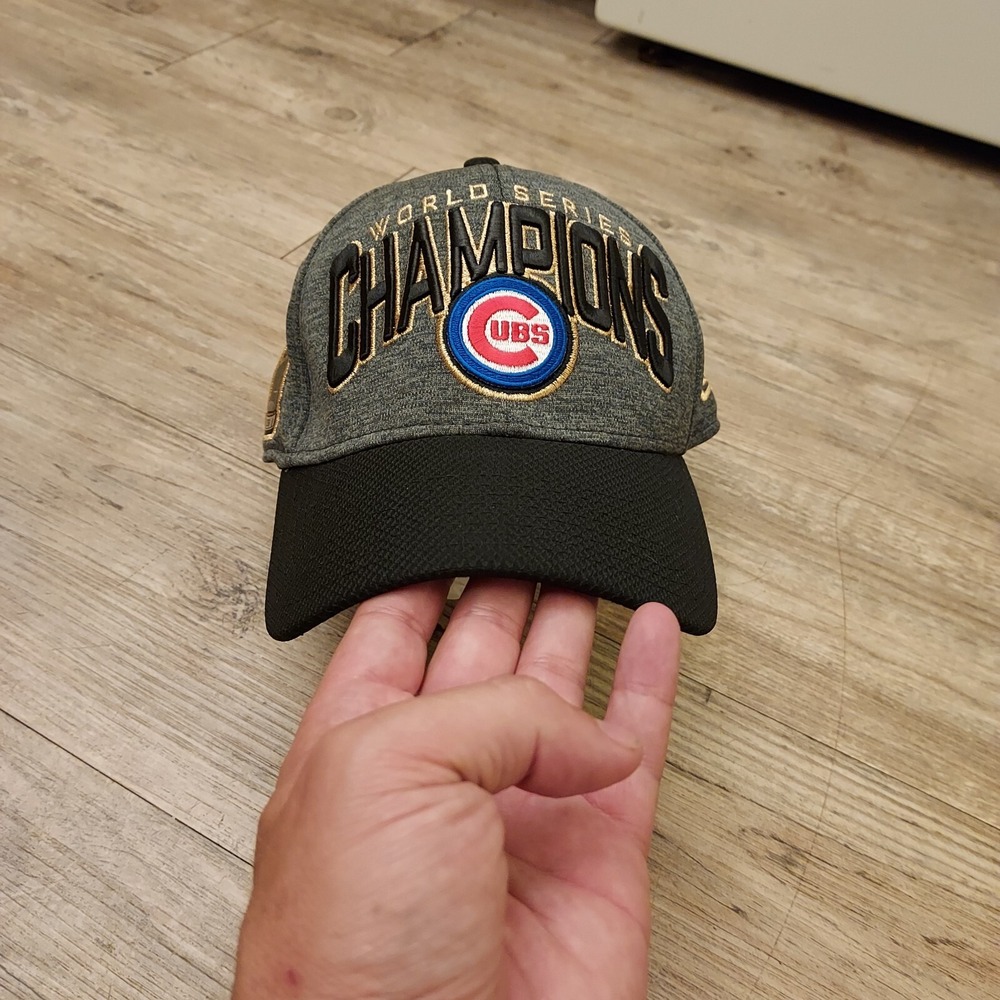 Chicago Cubs Hat Cap Mens Stretch Fit New Era OSFM 39Thirty Worlrd Series MLB - Picture 4 of 7